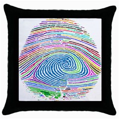 Prismatic Fingerprint Throw Pillow Case (black) by Nexatart