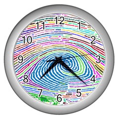 Prismatic Fingerprint Wall Clocks (silver) 