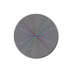 Square Rainbow Rubber Coaster (round)  by Nexatart