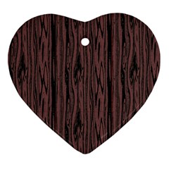 Grain Woody Texture Seamless Pattern Heart Ornament (two Sides) by Nexatart