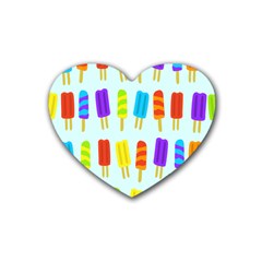 Popsicle Pattern Heart Coaster (4 Pack)  by Nexatart