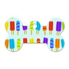 Popsicle Pattern Dog Tag Bone (two Sides) by Nexatart