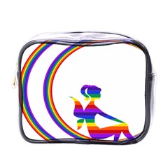 Rainbow Fairy Relaxing On The Rainbow Crescent Moon Mini Toiletries Bags by Nexatart