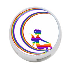Rainbow Fairy Relaxing On The Rainbow Crescent Moon 4-port Usb Hub (two Sides)  by Nexatart