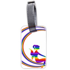 Rainbow Fairy Relaxing On The Rainbow Crescent Moon Luggage Tags (two Sides)