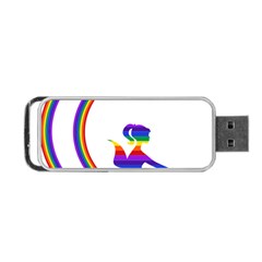 Rainbow Fairy Relaxing On The Rainbow Crescent Moon Portable Usb Flash (two Sides)