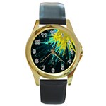 Big bang Round Gold Metal Watch Front