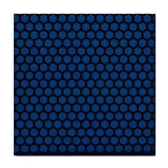 Blue Dark Navy Cobalt Royal Tardis Honeycomb Hexagon Tile Coasters by Mariart