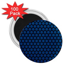 Blue Dark Navy Cobalt Royal Tardis Honeycomb Hexagon 2 25  Magnets (100 Pack) 
