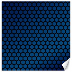 Blue Dark Navy Cobalt Royal Tardis Honeycomb Hexagon Canvas 12  X 12  