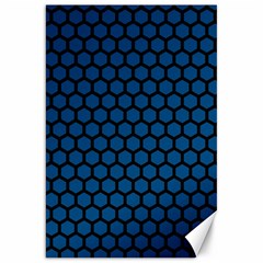 Blue Dark Navy Cobalt Royal Tardis Honeycomb Hexagon Canvas 20  X 30   by Mariart
