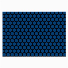 Blue Dark Navy Cobalt Royal Tardis Honeycomb Hexagon Large Glasses Cloth (2-side)