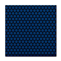 Blue Dark Navy Cobalt Royal Tardis Honeycomb Hexagon Face Towel