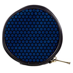 Blue Dark Navy Cobalt Royal Tardis Honeycomb Hexagon Mini Makeup Bags