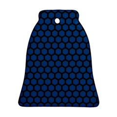 Blue Dark Navy Cobalt Royal Tardis Honeycomb Hexagon Ornament (bell)