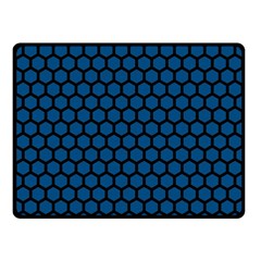 Blue Dark Navy Cobalt Royal Tardis Honeycomb Hexagon Double Sided Fleece Blanket (small)  by Mariart