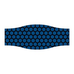 Blue Dark Navy Cobalt Royal Tardis Honeycomb Hexagon Stretchable Headband by Mariart