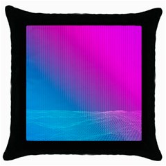 With Wireframe Terrain Modeling Fabric Wave Chevron Waves Pink Blue Throw Pillow Case (black)