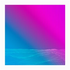 With Wireframe Terrain Modeling Fabric Wave Chevron Waves Pink Blue Medium Glasses Cloth