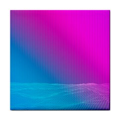 With Wireframe Terrain Modeling Fabric Wave Chevron Waves Pink Blue Face Towel