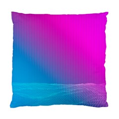 With Wireframe Terrain Modeling Fabric Wave Chevron Waves Pink Blue Standard Cushion Case (two Sides)