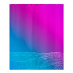 With Wireframe Terrain Modeling Fabric Wave Chevron Waves Pink Blue Shower Curtain 60  X 72  (medium) 