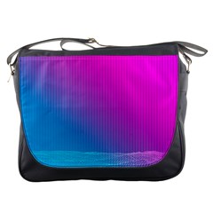 With Wireframe Terrain Modeling Fabric Wave Chevron Waves Pink Blue Messenger Bags