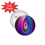 Abstract Fractal Bright Hole Wave Chevron Gold Purple Blue Green 1.75  Buttons (100 pack)  Front