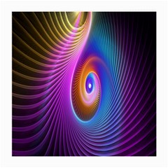 Abstract Fractal Bright Hole Wave Chevron Gold Purple Blue Green Medium Glasses Cloth (2-side) by Mariart