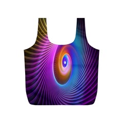 Abstract Fractal Bright Hole Wave Chevron Gold Purple Blue Green Full Print Recycle Bags (s)  by Mariart