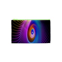 Abstract Fractal Bright Hole Wave Chevron Gold Purple Blue Green Cosmetic Bag (xs) by Mariart