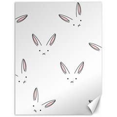 Bunny Line Rabbit Face Animals White Pink Canvas 12  X 16   by Mariart