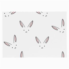 Bunny Line Rabbit Face Animals White Pink Large Glasses Cloth