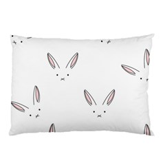 Bunny Line Rabbit Face Animals White Pink Pillow Case by Mariart