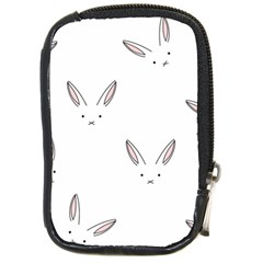 Bunny Line Rabbit Face Animals White Pink Compact Camera Cases