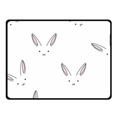 Bunny Line Rabbit Face Animals White Pink Fleece Blanket (small)