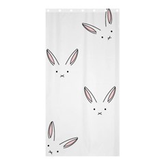 Bunny Line Rabbit Face Animals White Pink Shower Curtain 36  X 72  (stall) 