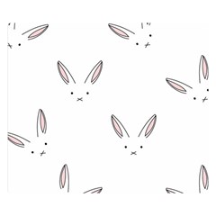 Bunny Line Rabbit Face Animals White Pink Double Sided Flano Blanket (small) 