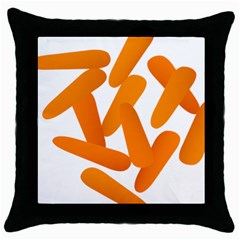 Carrot Vegetables Orange Throw Pillow Case (black) by Mariart