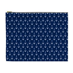 Blue White Anchor Cosmetic Bag (xl) by Mariart