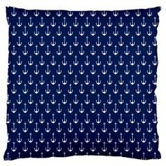 Blue White Anchor Standard Flano Cushion Case (one Side)