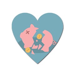 Coins Pink Coins Piggy Bank Dollars Money Tubes Heart Magnet