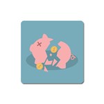 Coins Pink Coins Piggy Bank Dollars Money Tubes Square Magnet Front