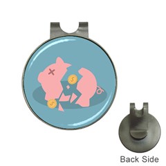 Coins Pink Coins Piggy Bank Dollars Money Tubes Hat Clips With Golf Markers by Mariart