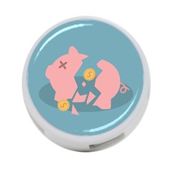 Coins Pink Coins Piggy Bank Dollars Money Tubes 4-port Usb Hub (one Side)