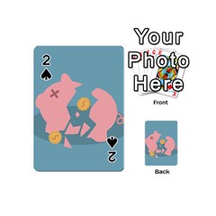 Coins Pink Coins Piggy Bank Dollars Money Tubes Playing Cards 54 (mini)  by Mariart