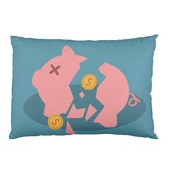 Coins Pink Coins Piggy Bank Dollars Money Tubes Pillow Case (two Sides)