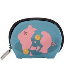 Coins Pink Coins Piggy Bank Dollars Money Tubes Accessory Pouches (small)  by Mariart