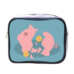 Coins Pink Coins Piggy Bank Dollars Money Tubes Mini Toiletries Bags by Mariart