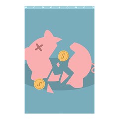 Coins Pink Coins Piggy Bank Dollars Money Tubes Shower Curtain 48  X 72  (small)  by Mariart